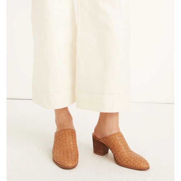 Madewell The Harper Mule in Tan Woven Leather Size 7 - Picture 13 of 14